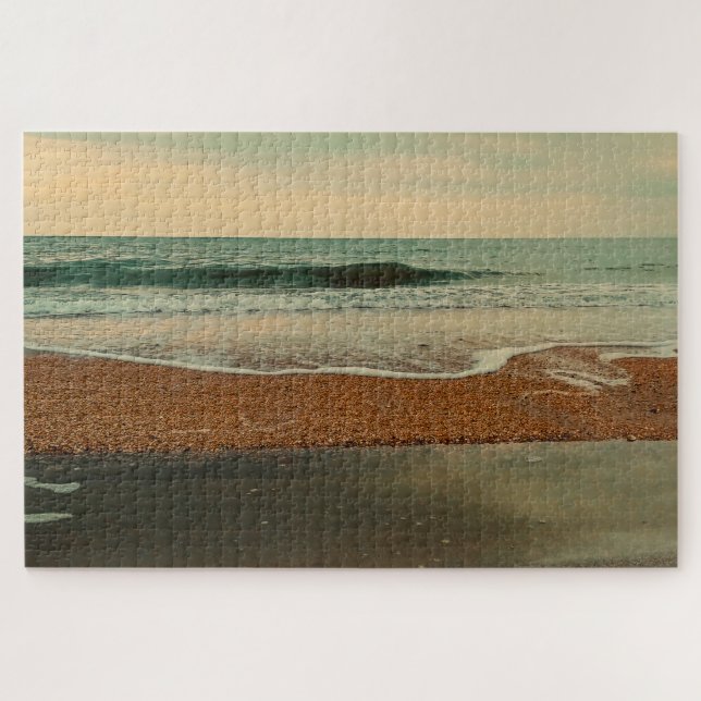 Vintage Ocean Beach Seascape Retro Waves (Horizontal)