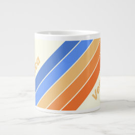 Vintage Ocean Sun Stripes with Name Jumbo-Tasse