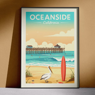 Vintage Oceanside Kalifornien Poster