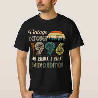 Vintage Octobre 1996 T-Shirt style rétro Anniversa