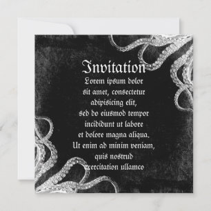 Vintage Octopus Dark Einladung