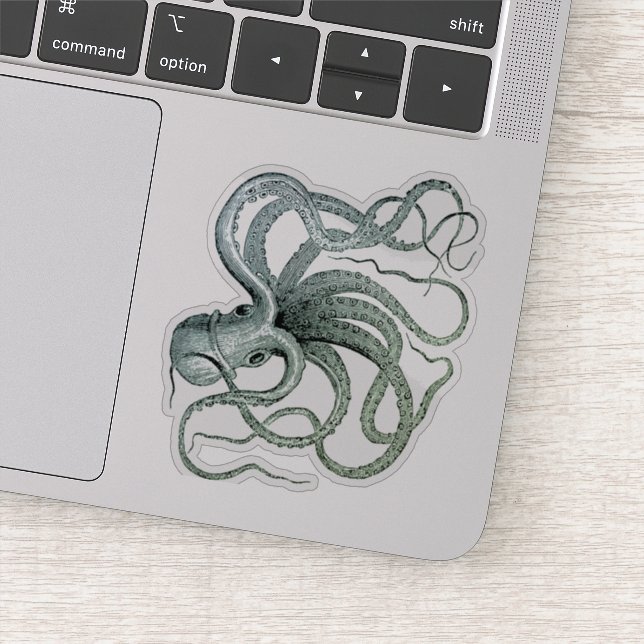 Vintage Octopus-Illustration Aufkleber (Detail)
