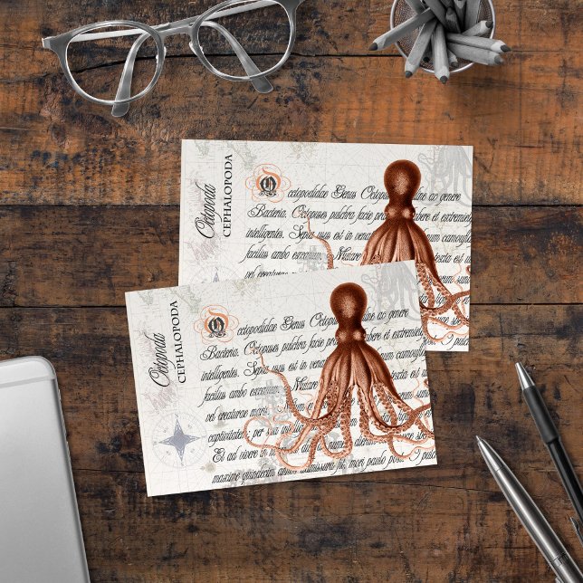 Vintage Octopus-Illustration Dankeskarte (Vintage Octopus Illustration Thank You Card)