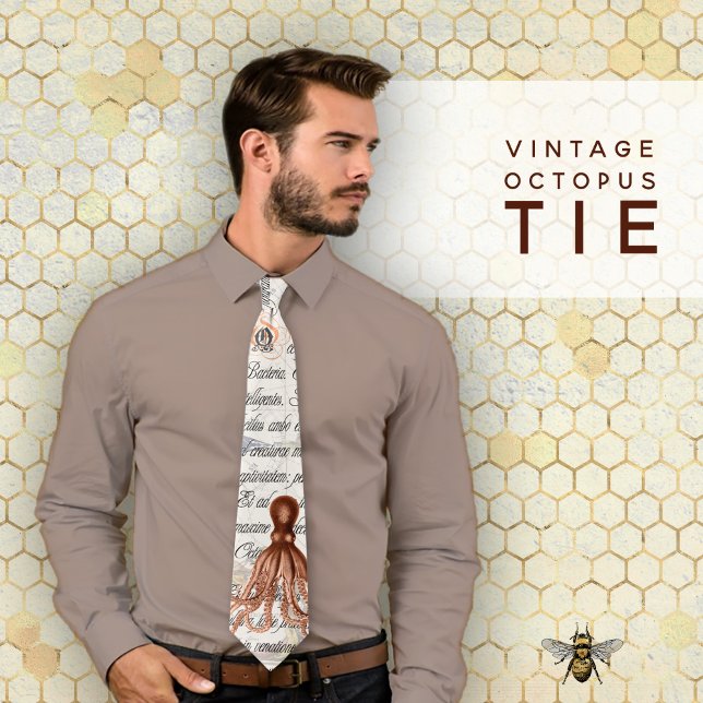 Vintage Octopus-Illustration Krawatte (Vintage Octopus Illustration Neck Tie)