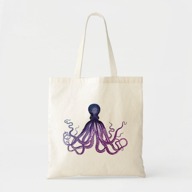 Vintage Octopus Sealife  Tragetasche (Vorne)