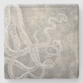 Vintage Octopus-Silberschnecke Steinuntersetzer