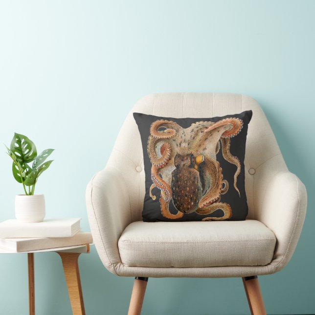 Vintage Octopus Vulgaris, Meerestiere Kissen (Stuhl )