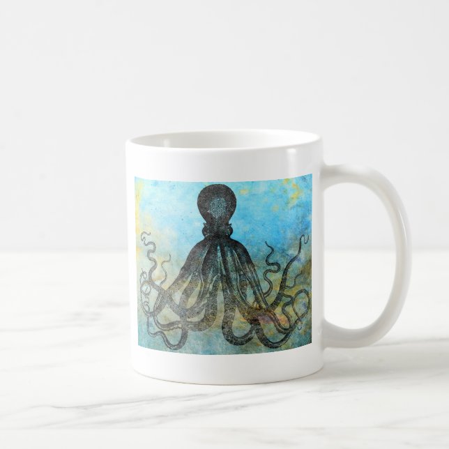 Vintage OctopusCollage Kaffeetasse (Rechts)