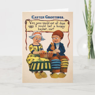 Vintage Odd Kids Easter Card Feiertagskarte