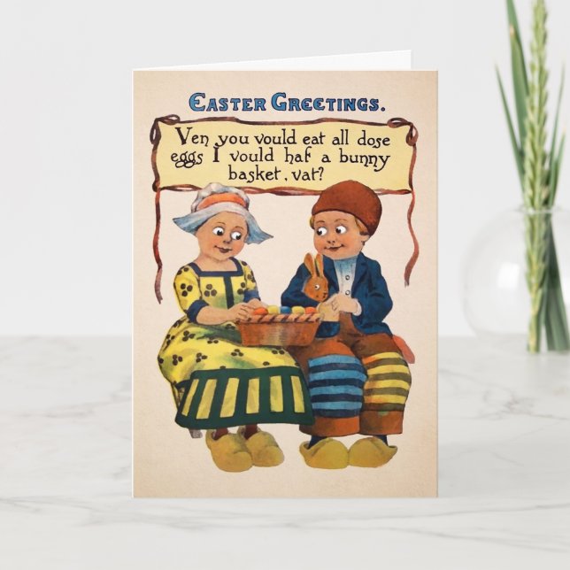 Vintage Odd Kids Easter Card Feiertagskarte (Vorderseite)