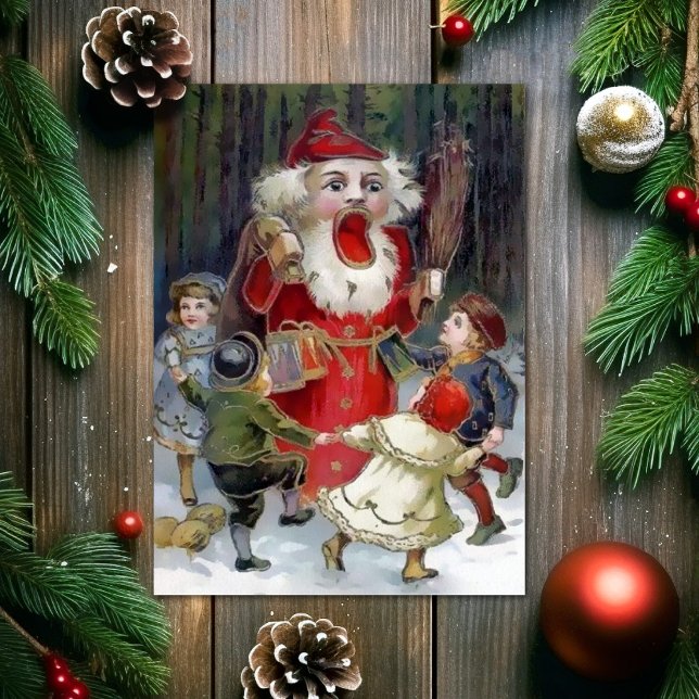 Vintage Odd Santa Nutcracker Weihnachtskarte Feiertagskarte (Von Creator hochgeladen)