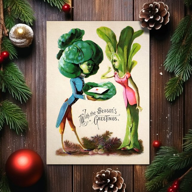 Vintage Odd Veggies Weihnachtskarte Feiertagskarte (Von Creator hochgeladen)