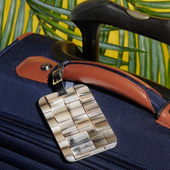 Vintage offene Buchseiten Gepäckanhänger (Vorderseite Insitu 1)