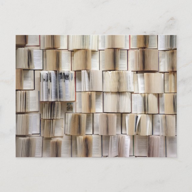 Vintage offene Buchseiten Postkarte (Vorderseite)