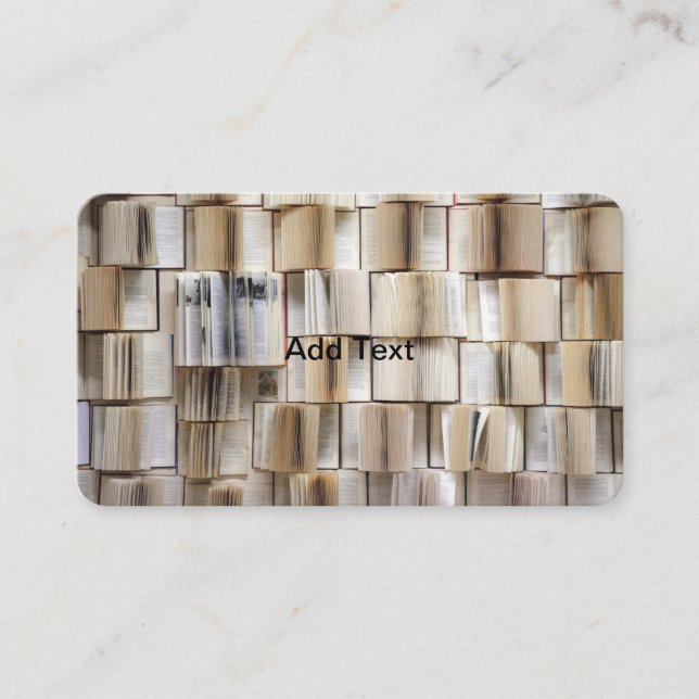 Vintage offene Buchseiten Visitenkarte (Vorderseite)