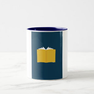 Vintage offenes Buch Zweifarbige Tasse