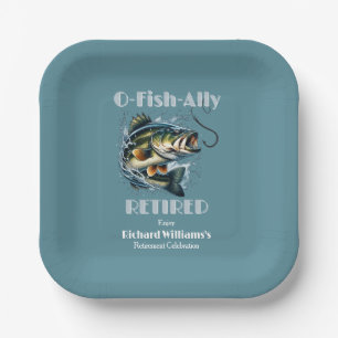 Vintage OFishAlly Im Ruhestand Großer Fisch Beißt Pappteller