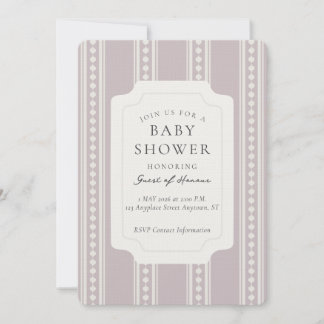 Vintage-Ogee-Streifen geometrische Babyparty Einladung