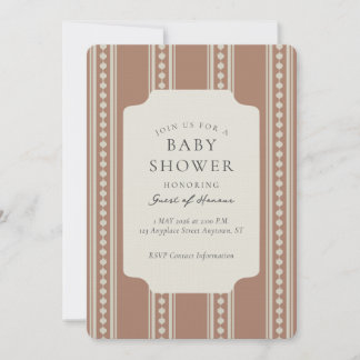 Vintage-Ogee-Streifen geometrische Babyparty Einladung