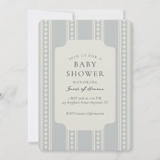 Vintage-Ogee-Streifen geometrische Babyparty Einladung