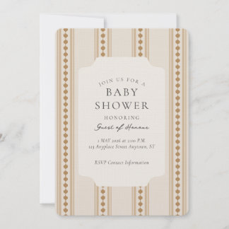 Vintage-Ogee-Streifen geometrische Babyparty Einladung