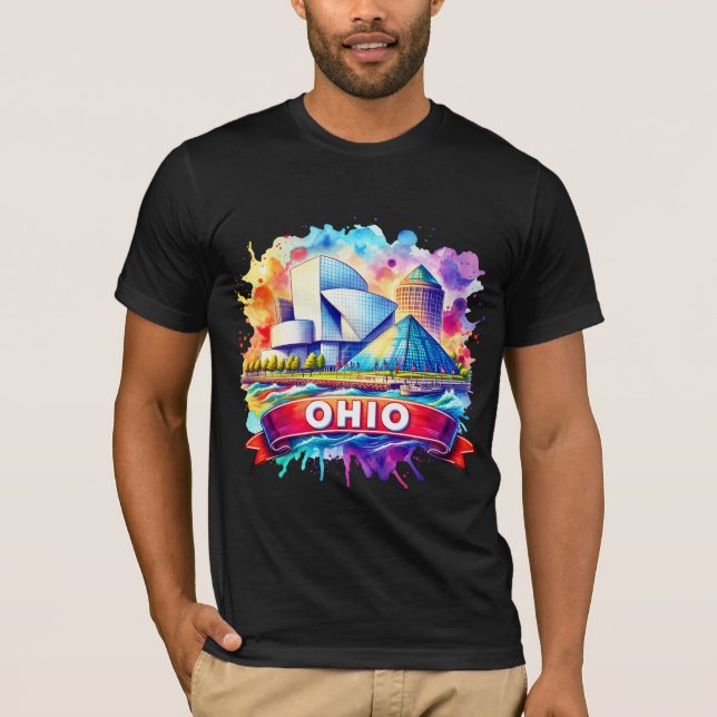Vintage Ohio Map T-Shirts – Retro us state (Devant)