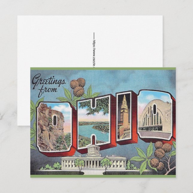 Vintage Ohio Postkarte (Vorne/Hinten)