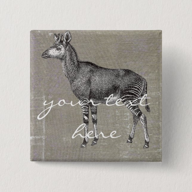 Vintage Okapi Button (Vorderseite)