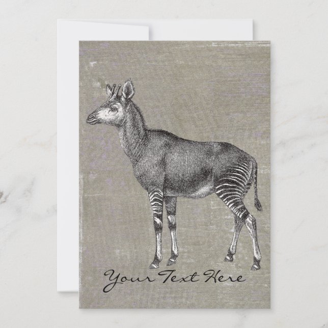 Vintage Okapi Einladung (Vorderseite)