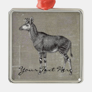 Vintage Okapi Silbernes Ornament