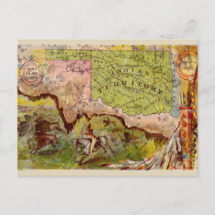 Vintage-Oklahoma-Bildkarte Indianerterritorium Postkarte
