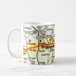 Vintage Oklahoma Straßenkarte Tasse