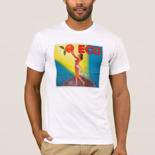 Vintage-Öko-Orangenschild T-Shirt