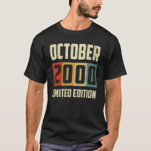 Vintage Oktober 2000 22. Geburtstag Retro T-Shirt