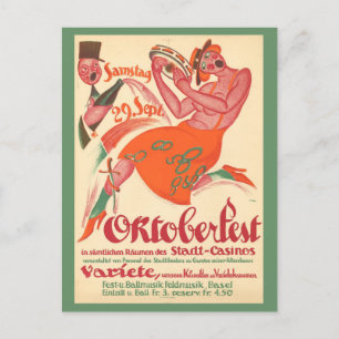 Vintage-Oktoberfest-Bierparty-Reiseposter Postkarte