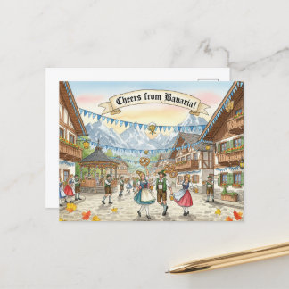 Vintage-Oktoberfest-Trinkpostkarte Postkarte