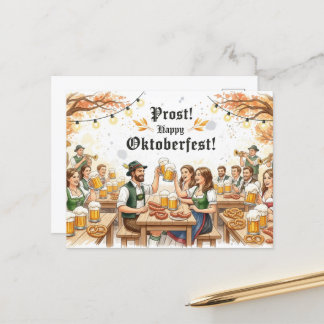 Vintage-Oktoberfest-Trinkpostkarte Postkarte
