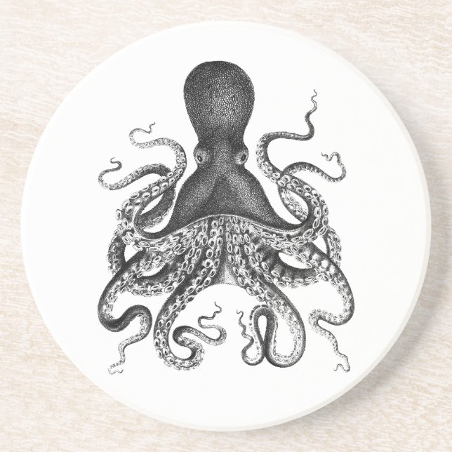 Vintage-Oktopus-Achterbahn Getränkeuntersetzer (Vorne)