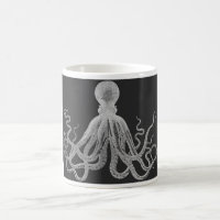 Vintage Oktopus-BW-Tasse