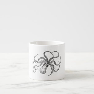 Vintage-Oktopus-Schablone Espressotasse