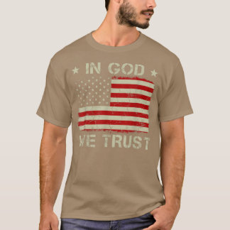 Vintage Old American Flag In God We Trust Tshirt