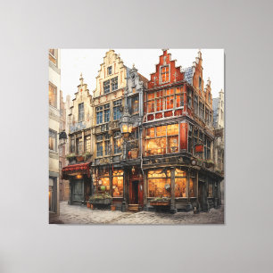 Vintage Old Amsterdam Kunst Leinwanddruck