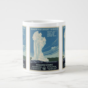 Vintage Old Faithful im Yellowstone-Nationalpark Jumbo-Tasse