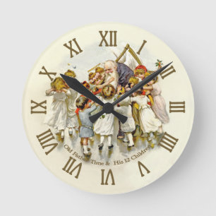 Vintage Old Father Time Clock Runde Wanduhr