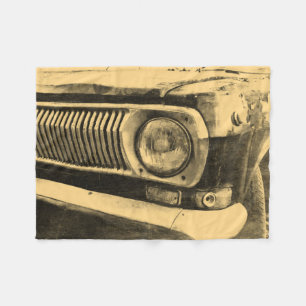 Vintage Oldtimer-Automobilscheinwerfer Fleecedecke