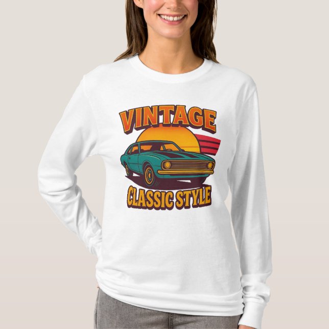 Vintage Oldtimerweibchen T-Shirt (Vorderseite)