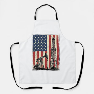 Vintage-Ölfeld-Amerikanische-Flagge-Vektor-Shirt-D Schürze