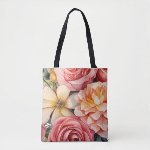 Vintage-Ölgemälde Blumen-Rosen-Muster-Schultertasc Tasche