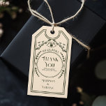 Vintage Olive Gothic Wedding Vielen Dank Geschenkanhänger<br><div class="desc">Fügen Sie Ihren Gastgeschenke Hochzeiten eine Touch der Magie hinzu! Dieses Vintage Tarot-inspiriert Dankeschön-Tag in elegantem Oliven & Creme bietet ein Design mit Wolken und ein mystisches Auge an der Spitze. Perfekt um Dankbarkeit mit Stil auszudrücken.</div>