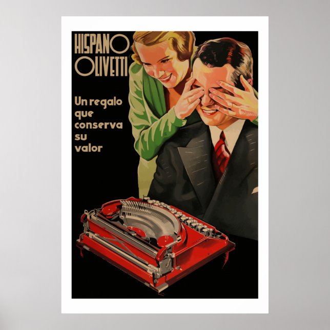 Vintage Olivetti-Anzeigen (wiederhergestellt) Poster (Vorne)